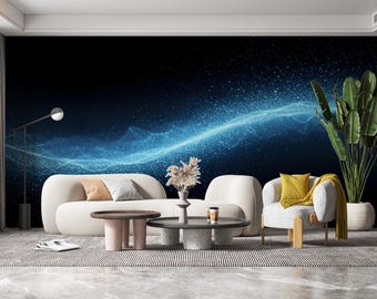 Digital vågtapet, Tekniktapet, Tekniktapet, Kontorsinredning, Väggdekor för företag, Väggkonst för kontor 598RS