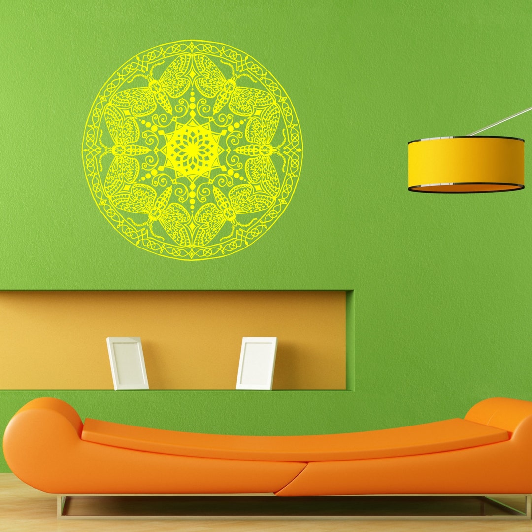 Mandala Butterfly Ornament Wall Sticker Vinyl Mural Decal Home House ...