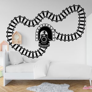 126RS Schiene Wandaufkleber Zuggleis Wandtattoos Zug Schiene Wanddeko Kinderzimmerdeko 126RS