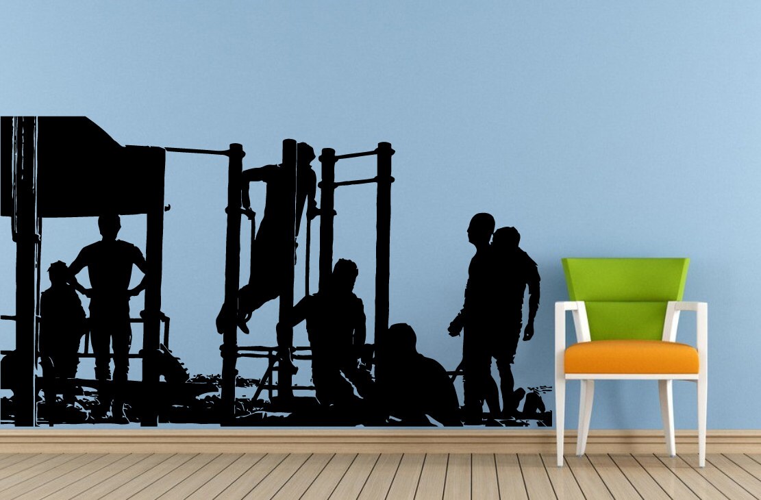 Team Of People Athletes Working Out Fitness Cross Fit Window Or Wall Or Car Vinyl Peal And Stick Removable Sticker Decal L1476