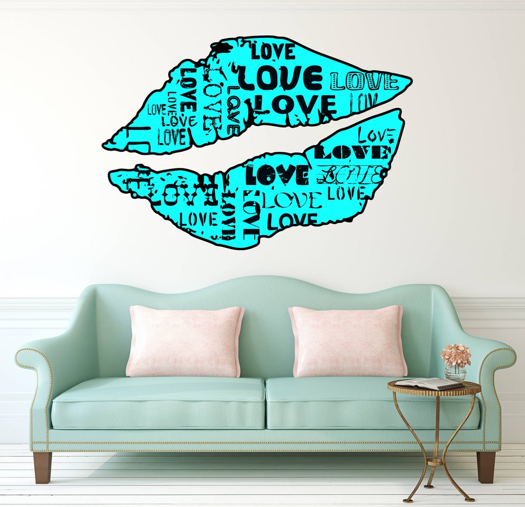 Collage Sticker Lips Lips Collage Love Wall Decal, Lips Collage Love Wall Sticker, Lips ...