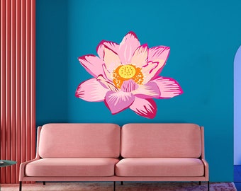 Lotus Wall Decal, Lotus Wall sticker, Lotus wall decor