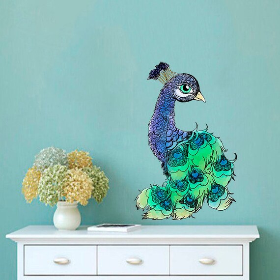 Peacock Sticker Peacock sticker Peacock muur decor Peacock Wall