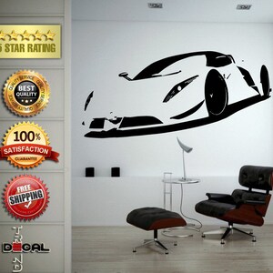Sport Exotische Racing Nieuwe Old School Muscle Car Voertuig Muur Vinyl Sticker Muurschildering Kamer Decor L1826