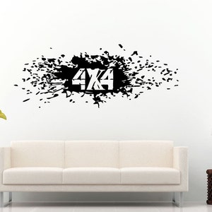 Off Road Sport Utility Vehicle Mountains Rocks Dirt 4 X 4 Wall Decal Vinyl Sticker Mural Room Decor L836