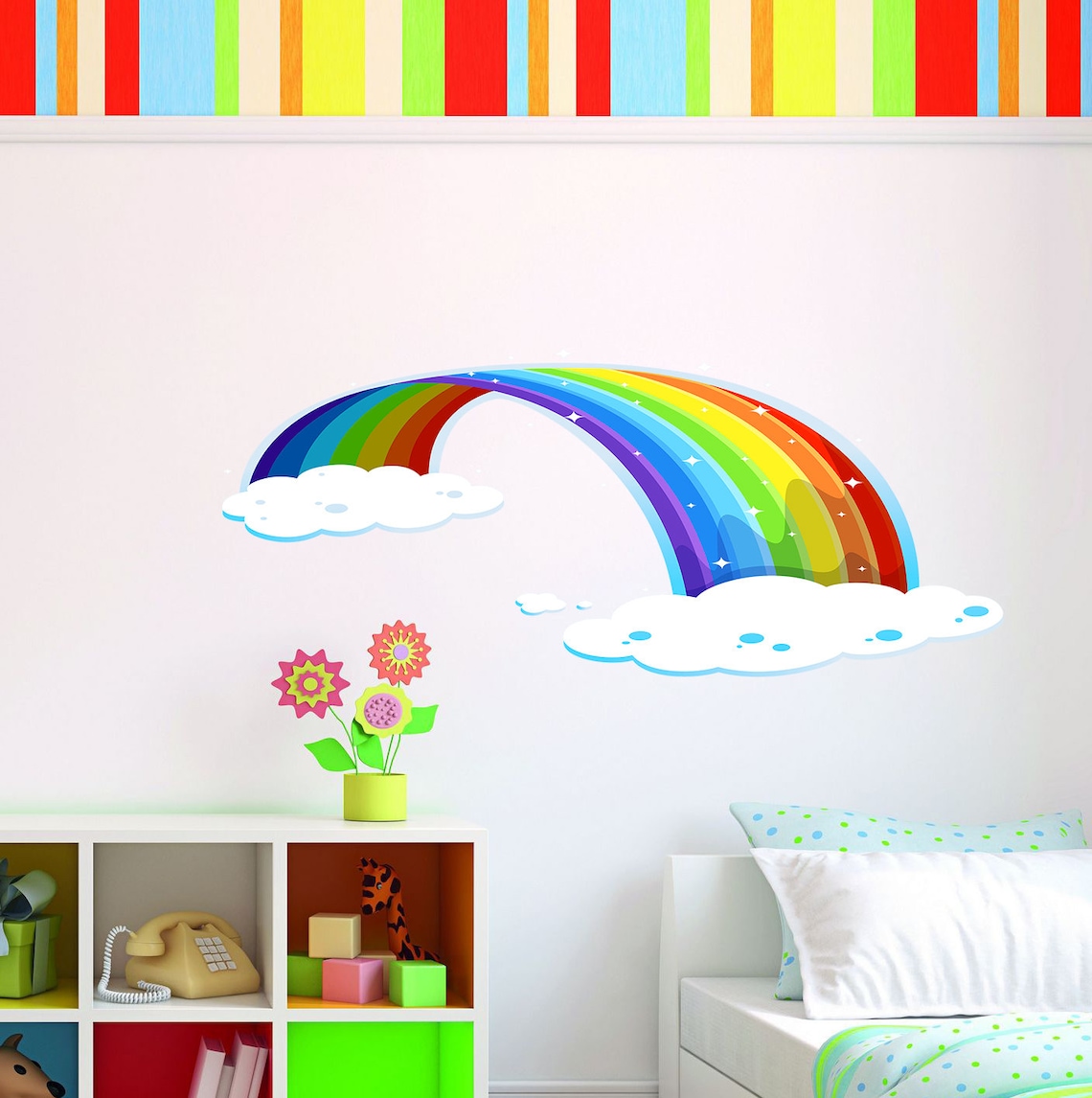 Nursery Rainbow Wall Decal, Nursery Rainbow Wall Sticker, Nursery ...