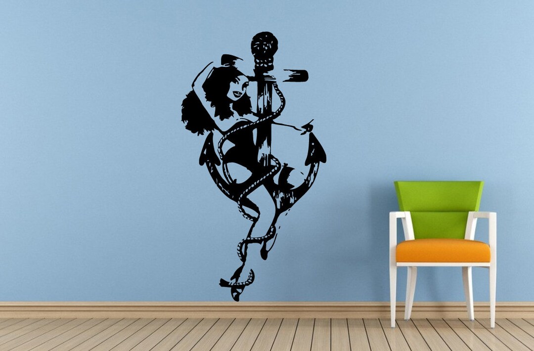 Sailors Ocean Sea Boat Ship Anchor Rope Navy Seal Pin up Girl Wall or ...