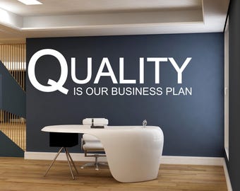 Calcomanía con cita de plan de negocios de calidad para oficina, calcomanía de pared con motivación e inspiración para el trabajo en equipo, decoración para oficina 447LU