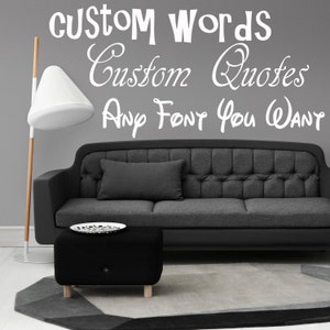 Custom Personalized Words Names Quotes Any Font For You Design Wall Sticker Vinyl Mural Decal Home House Art Decor FREE SHIPPING L133
