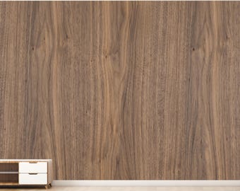 Dark Wood Wallpaper, Luxury Walnut Wood Veneer Wall Mural, Espresso Brown Wood Grain, Modern Organic Wood Texture, Elegant Accent 1288RS