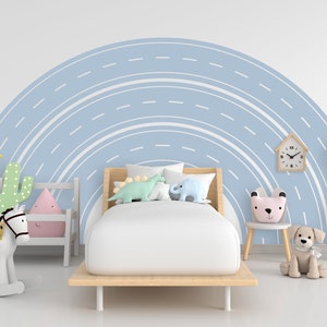 Road Arch Wandtattoo Landstraße Vinyl Aufkleber Track Route Wanddekoration Kinder Spielzimmer Jungen Zimmer Wandkunst Automobil Schlafzimmer Wandbild Aufkleber 129LU