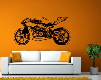 Sport Speed Bike Fast Motorcycle Racing Crotch Rocket Wall Window Sticker Decal Vinyl Silhouette Decor L1905