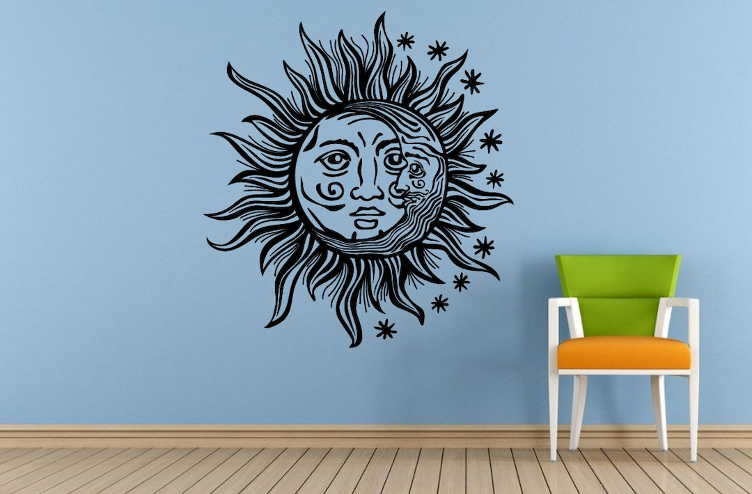 Space Night Sky Stars Moon Sun Mandala Baby Kids Child's Room Nursery ...