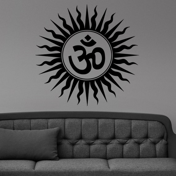 Om Circle Decal, Yoga Symbol Sticker - Aum, Meditation, Zen, Hindu