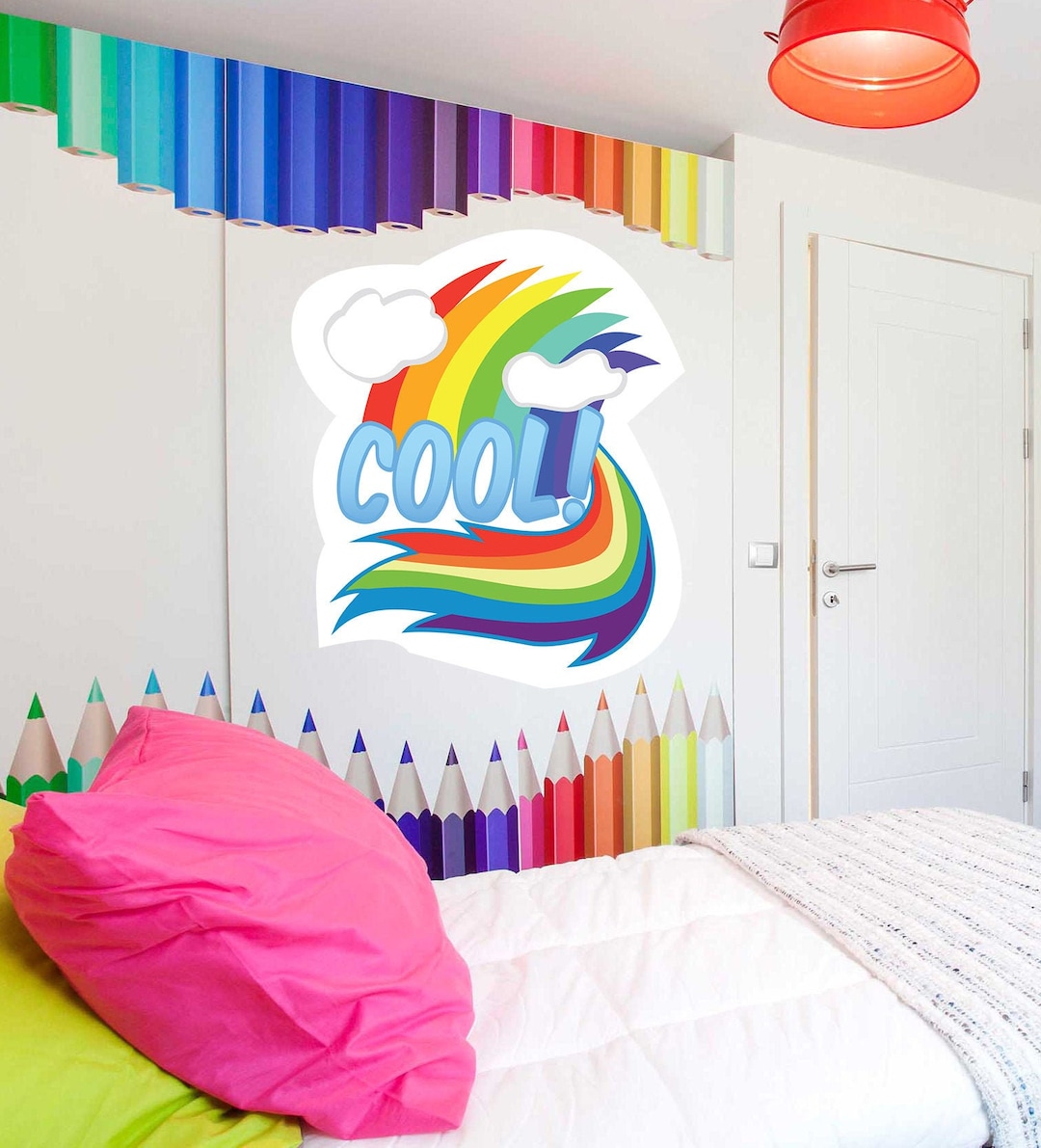 Rainbow Name Art For Bedroom Personalised Rainbow Name Wall Decal - Custom  3D Vinyl Art Sticker For Bedroom, Nursery Personalised Rainbow Wall Decal, image size:1080x1191