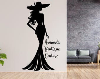 Boutique Couture wall decor Boutique Stickers Personalized Wall Decal Door Wall Sticker Dress Wall Décor Couture wall decal Art 490RS