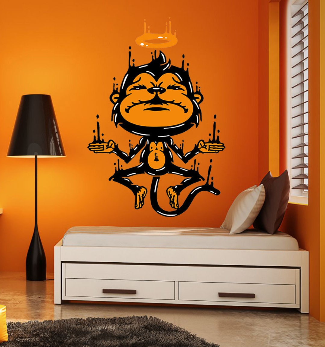 Monkey Stylish Wall Decal, Monkey Stylish Sticker, Monkey Stylish Wall Art Etsy