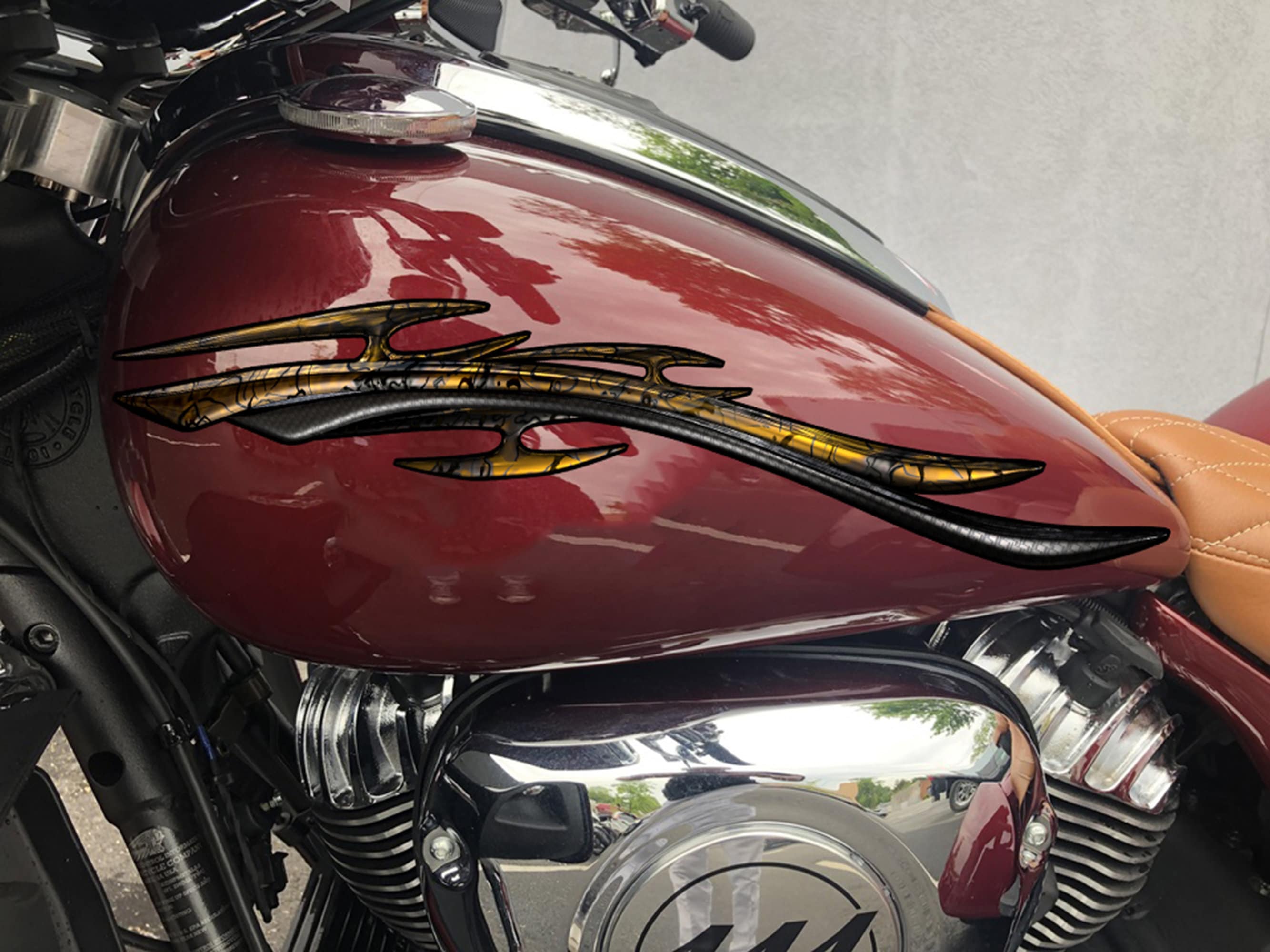 Stickers Déco Pour Moto - Tribal 3D Chopper Vinyl - Graphismes Tribal Crotch Rocket