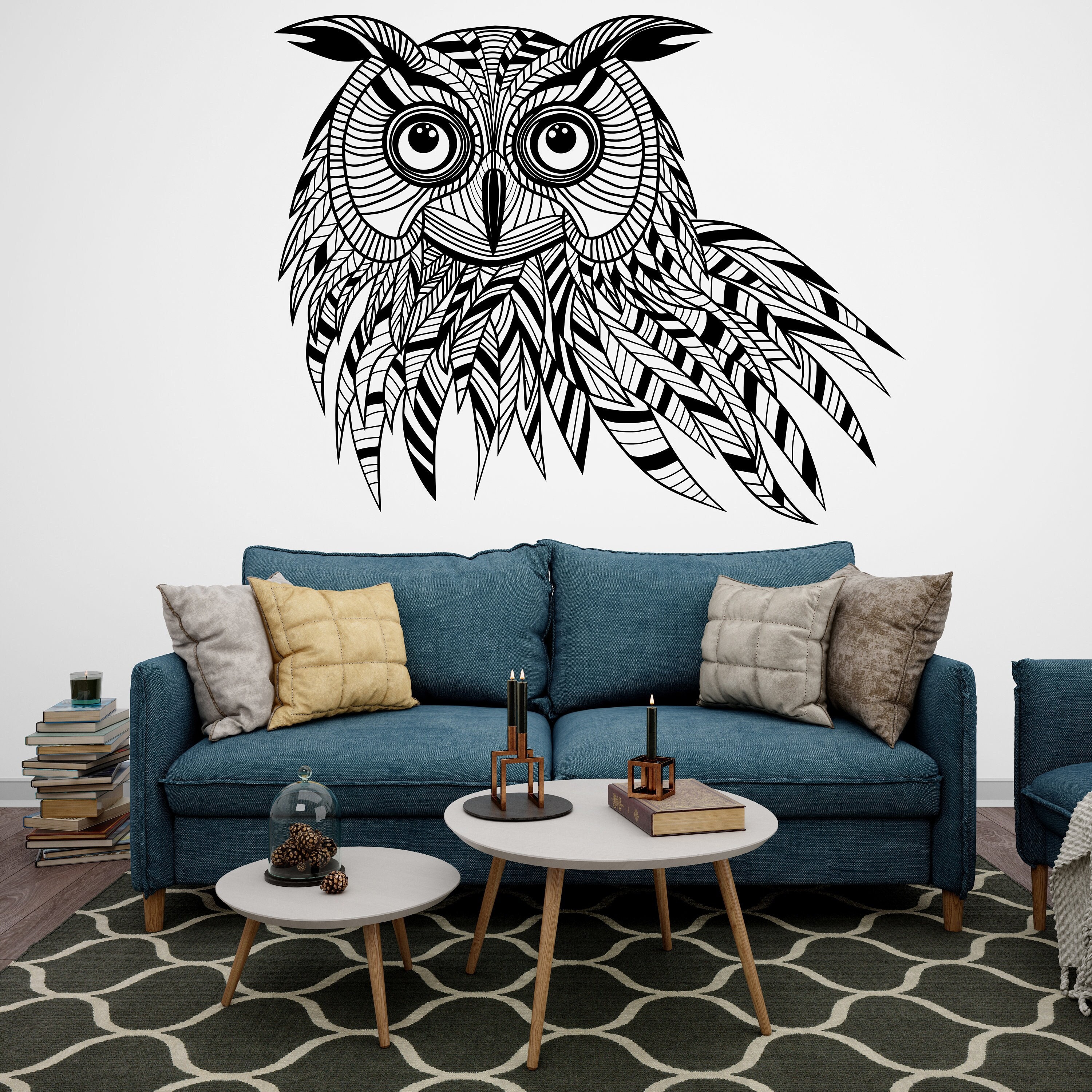 Owl Wall Decal Owl Wall Art Tattoo Sticker Bird Stickers Owl Vinyl Wall ...