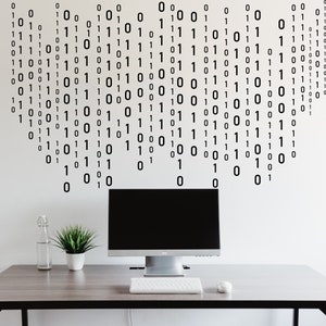 Binary Code Wall Decal, Technology Vinyl Wall Art Decal, Circuit Board ...