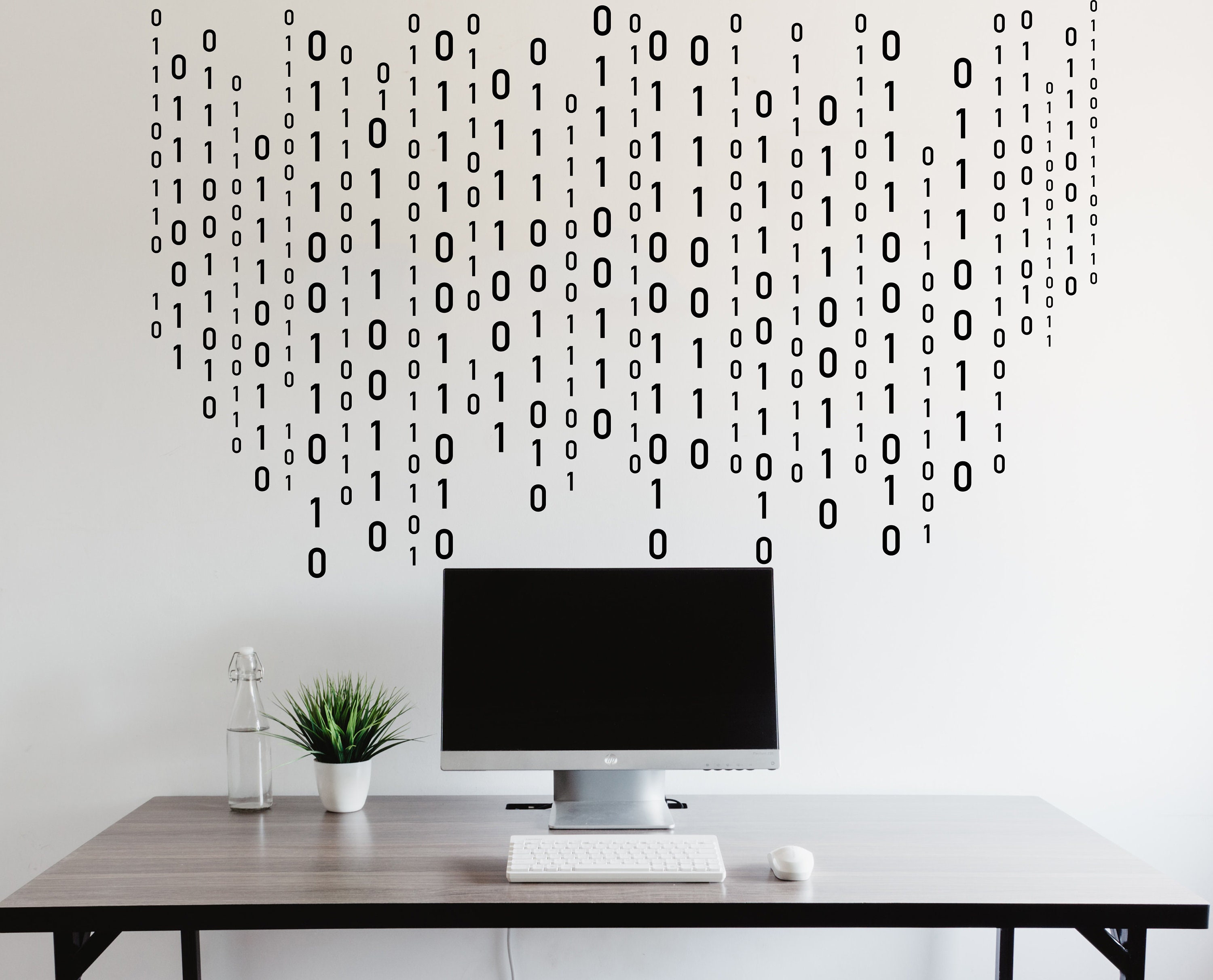 Binary Code Wall Decal, Technology Vinyl Wall Art Decal, Circuit Board ...