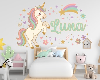 Custom Unicorn Name Vinyl Wall Decal, Girl's Room Decor 1210RS