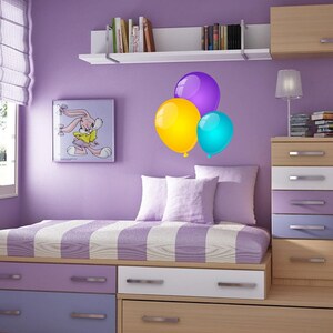 Colored Balloon Wall Decal, Colored Balloon Wall sticker, Colored Balloon wall decor image 2