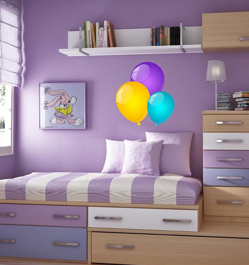 Colored Balloon Wall Decal, Colored Balloon Wall sticker, Colored Balloon wall decor image 2