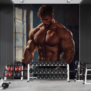 Gym Wallpaper, Inspirational Gym Wallpaper, Gym Wall Decal, Gym Wall Sticker, Gym Wall Decor Gym Wall Art Unique Gym Decor Coolest Gym vn039