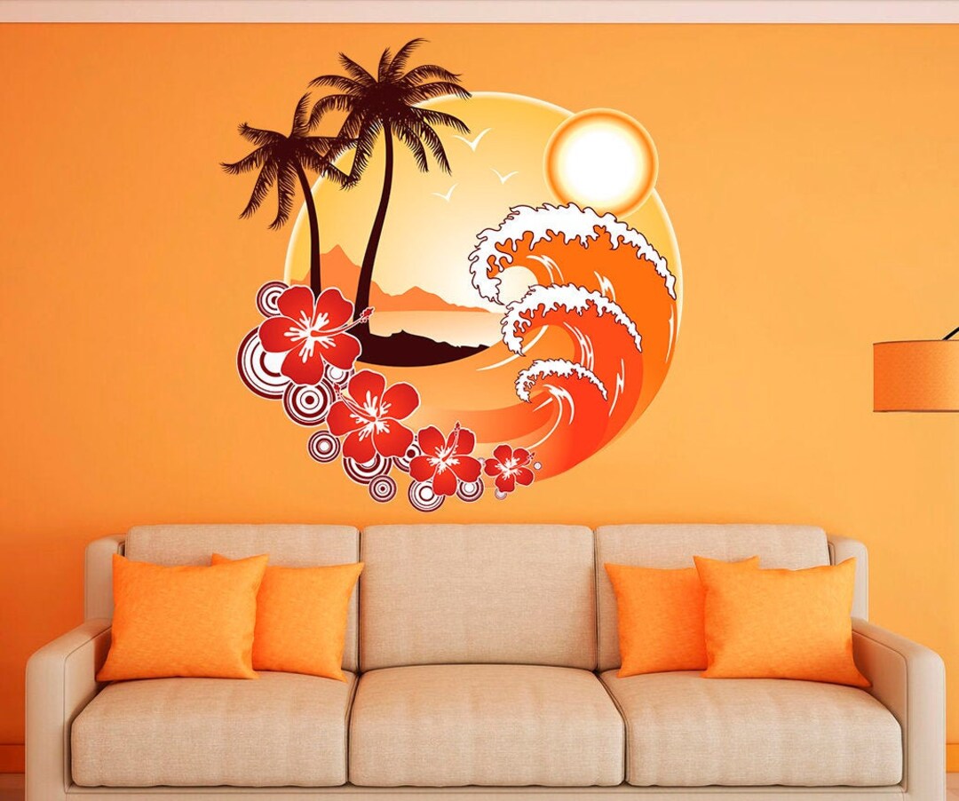 Palm Tree Decal Palm Tree Sticker Palm Tree Wall Decor Etsy