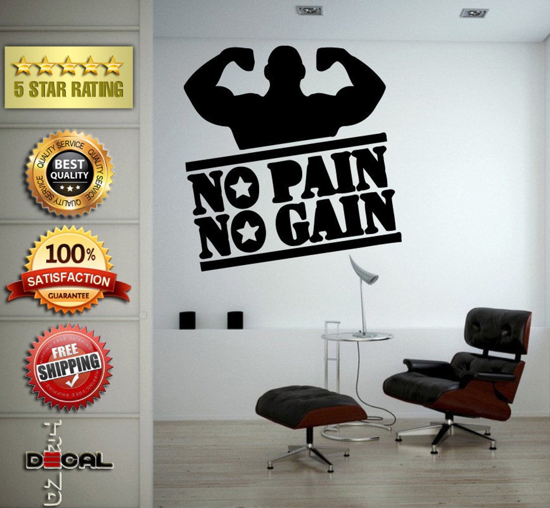 No Pain No Gain Lifting Weights Training Gym Athletics Body Building ...