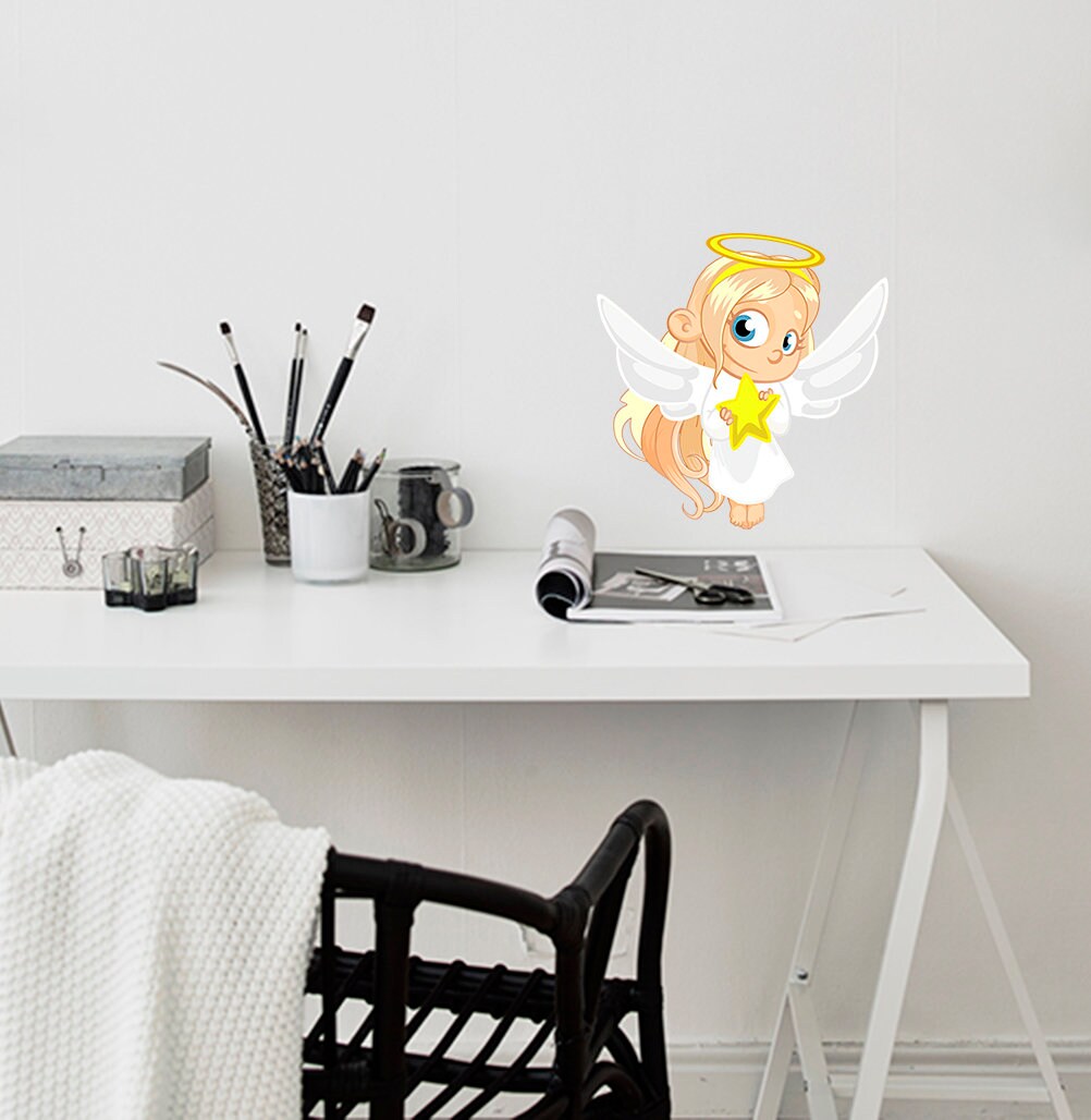 Angel Girl Decal, Sticker, Nursery Angel Decal, Nursery Angel Sticker ...