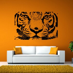 Tiger Head Jungle Cat Predator Animal Stripes Wall Window Sticker Decal ...