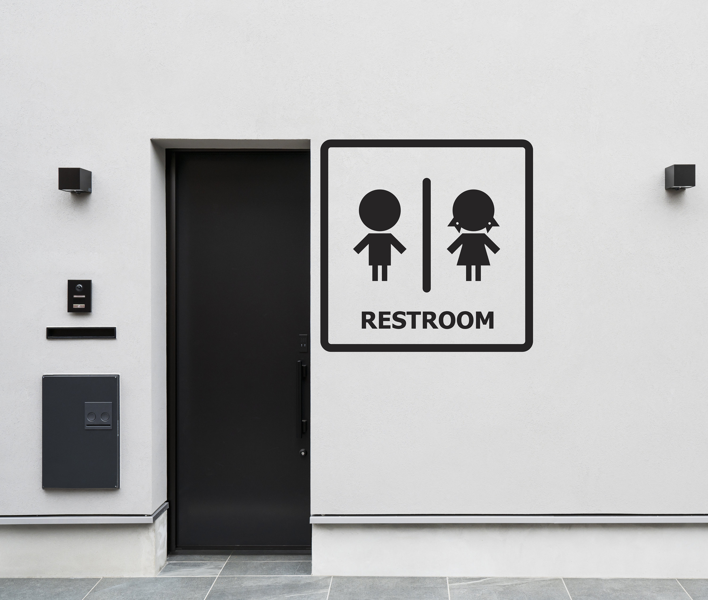 Decalcomania per il bagno dei bambini, Decorazione per la porta del bagno dei bambini, Cartello per il bagno dei servizi igienici, Cartelli per bambini per ragazzi e ragazze, Adesivi per il bagno