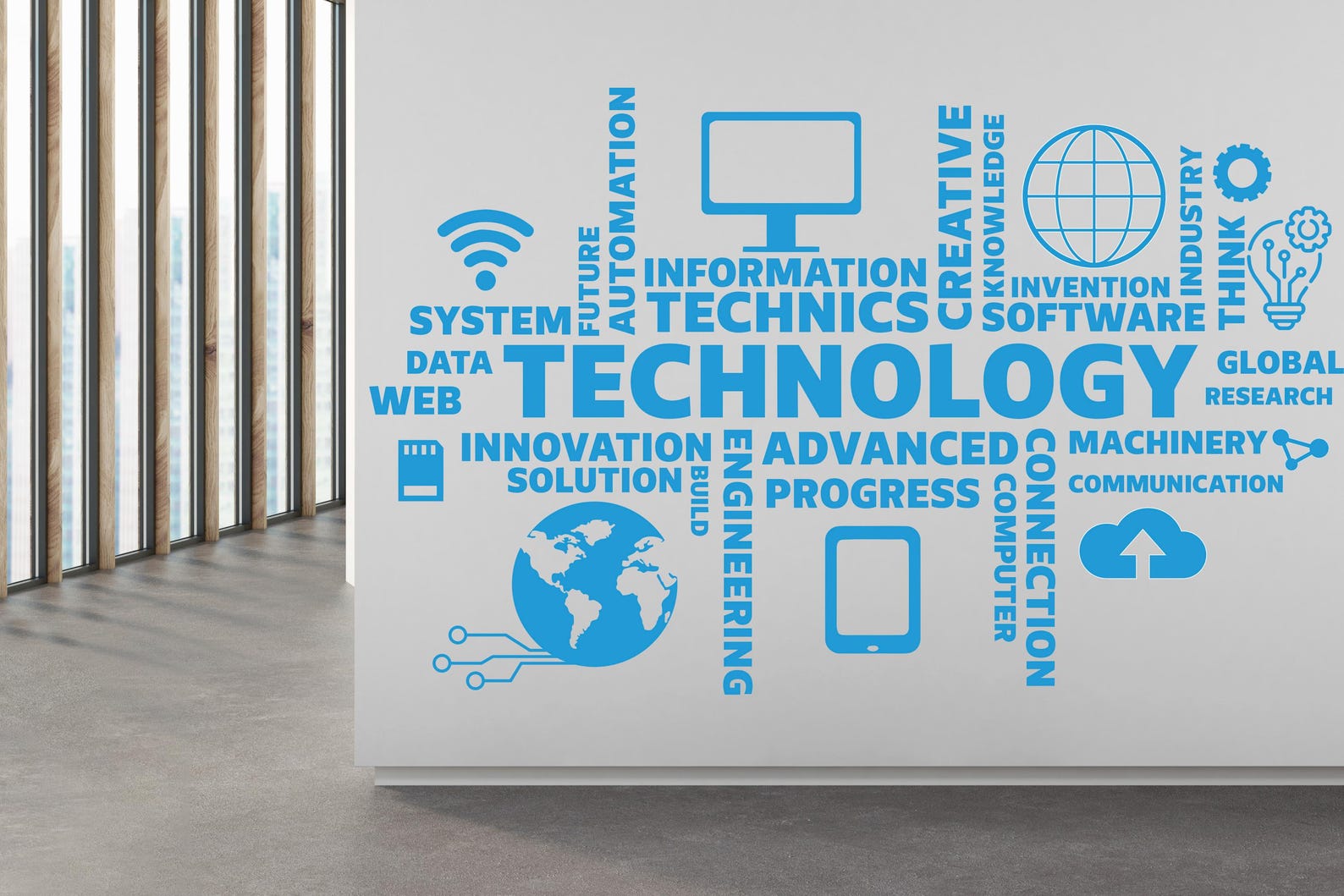 Technology Vinyl Wall Art Decal, Circuit Board Wall Decal, Office Wall ...