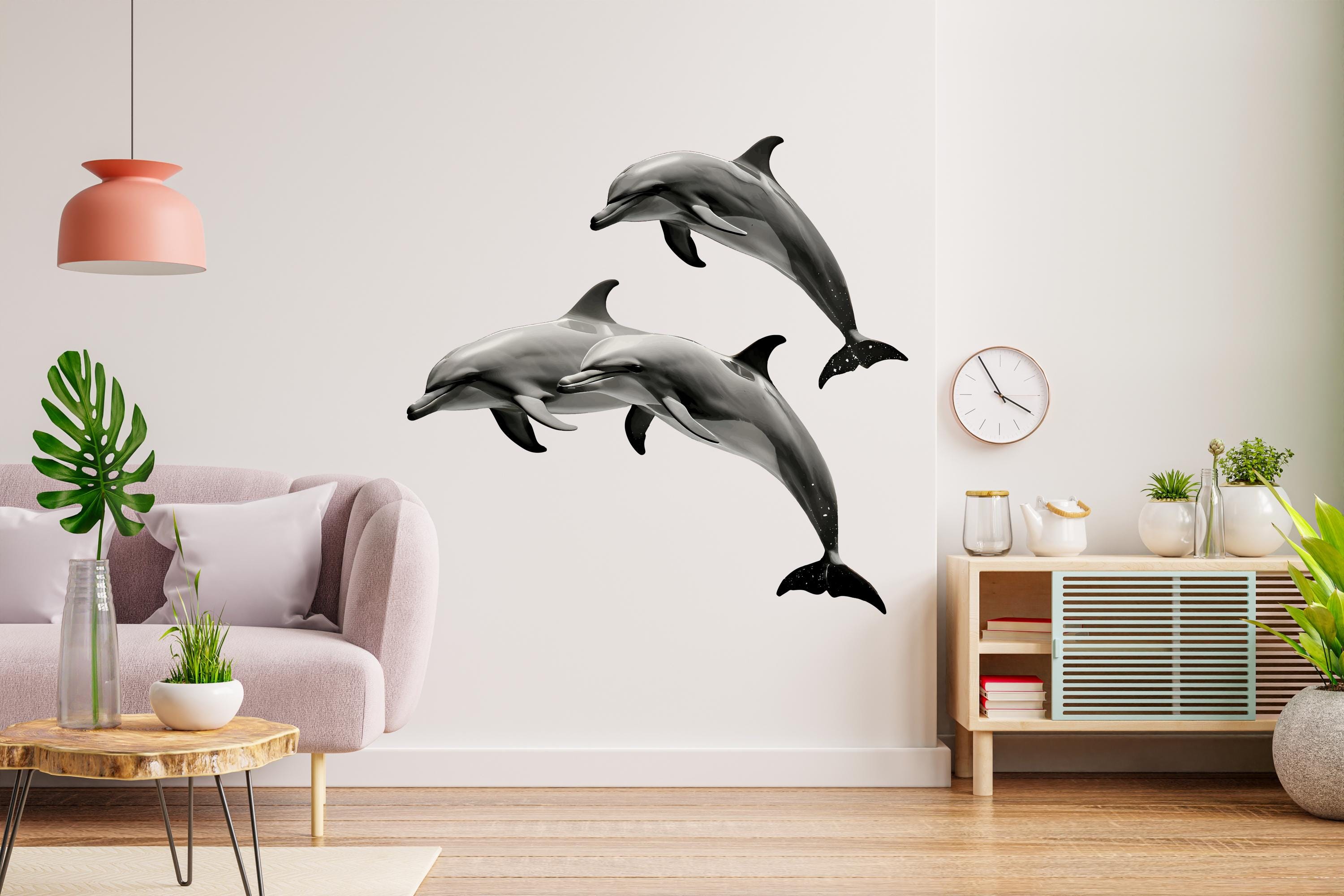 ZocKz Cute Dolphin Wallpaper, Undersea Scenery 3D Large Wall