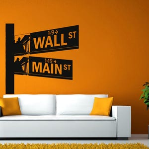 Wall Street Main Street Zeichen New York City NYC Manhattan Downtown Geschäftsviertel DIY Wand Aufkleber Decals Vinyl Wandbild Dekor Art L2158