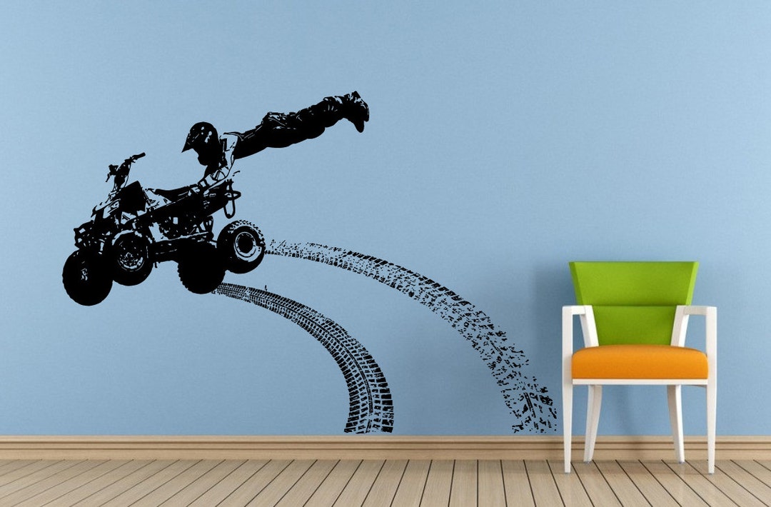 Quad Atv Dirt Racing Rally Jump Trick Stunt Tire Marks Tracks Wall ...