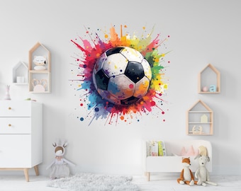 Soccer Ball wall decor, Football Wall Decal Sport Vinyl, Football stickers, Boys Passion, Goal Wall Art, Wall Stickers Kids Room Decor 674RS