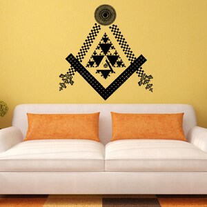 Freemason Free Mason Masonry Ornament Logo G Symbol Interior Wall Decal Sticker Vinyl Mural Bedroom Room Decor FREE SHIPPING L212