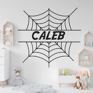 Spider web wall decal Spider web wall sticker Nursery kids room decor Halloween funny scary vinyl art decor Halloween Spooky web decal 435RS
