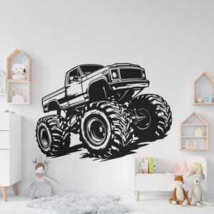 Adesivo da parete Monster Truck, Adesivo da parete per cameretta dei bambini, Adesivo per auto Monster Truck, Adesivo per auto Monster, Decalcomania per camion, Decalcomania per auto 3D, Decalcomania per auto 455RS