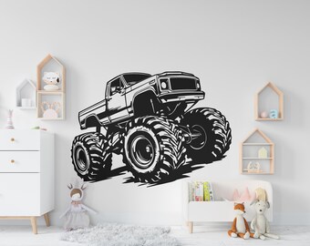 Monster Truck Wall decal, Nursery wall decal, Monster Truck Car Sticker, Monster Car sticker, Truck Decal, 3D Car Decal, Car Decal 455RS