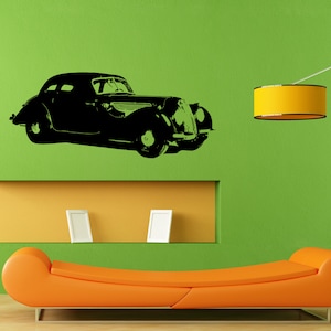 Car Vehicle Automobile Retro Old School Hot Rod Wall Sticker Vinyl Mural Decal Home House Apartment Art Decor FREE SHIPPING L004