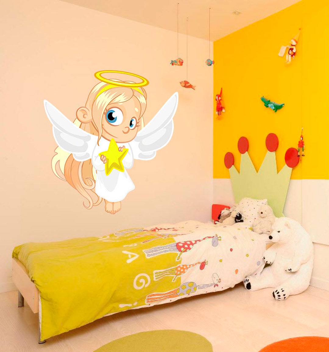 Angel Girl Decal, Sticker, Nursery Angel Decal, Nursery Angel Sticker ...
