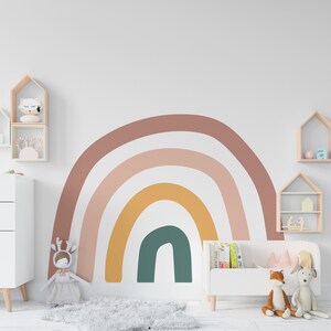 Colorful Rainbow Boho Full Arch, Baby Room Mural Boho Full Arch Decals Modern Stickers Nursery Decor Kids Room Wall Art Home Decor 172LU