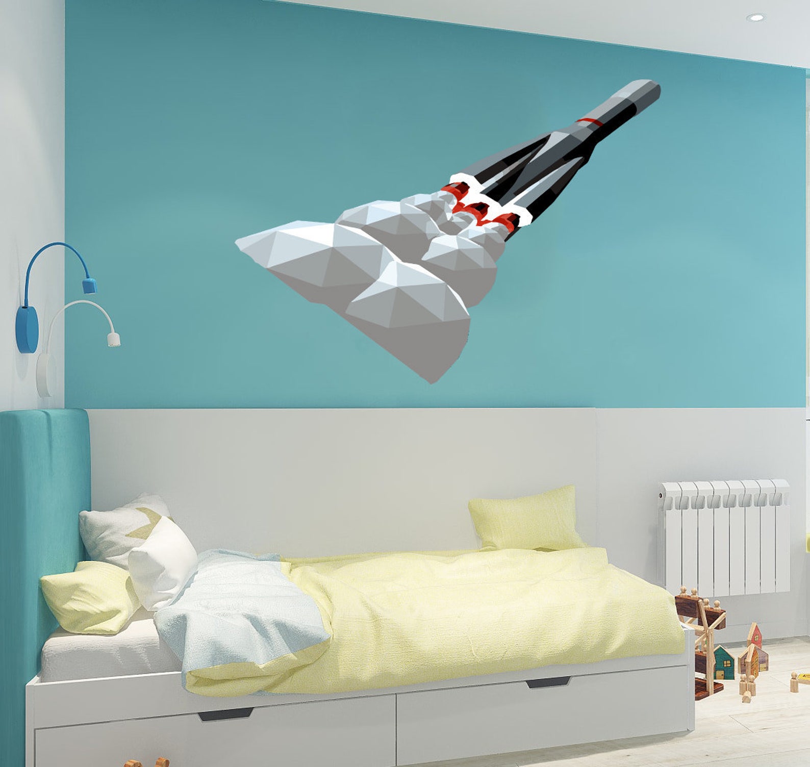 Rocket Wall Decal Rocket Wall sticker Rocket wall decor Etsy