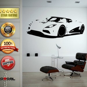 Sport exotische Racing nieuwe oude School Muscle Car voertuig muur Vinyl Sticker muurschildering kamer Decor L1830