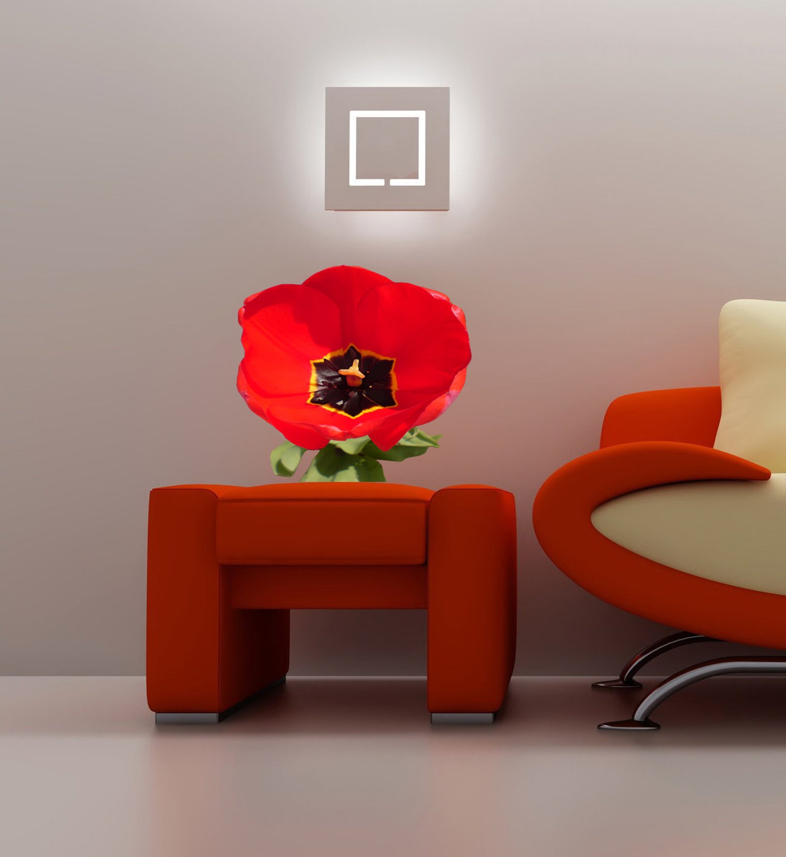 Poppy Flower Wall Decal Poppy Flower Wall sticker Poppy Etsy