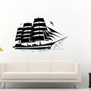 Pirate Ship Yacht Boat Marine Sea Ocean Nautical Wall Sticker Decal Vinyl Mural Decor Art L2237